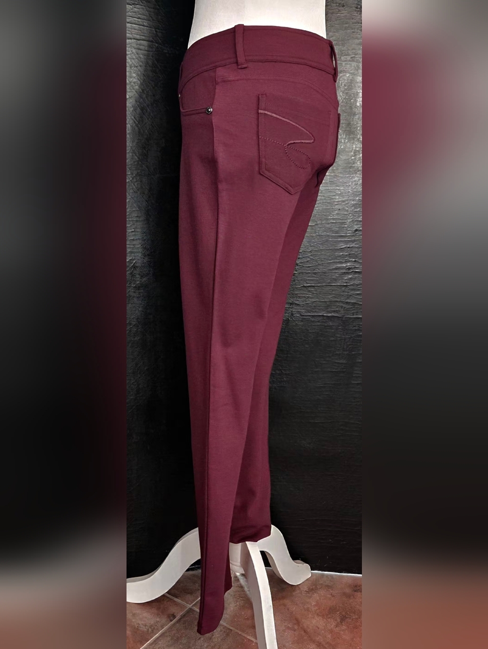 Seven7 Burgundy Skinny Pants Low Rise Stretch Jeans 4P Petite - Picture 8 of 15